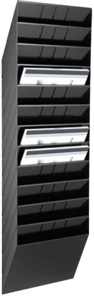 Fagsystem med/12 fag svart A4 liggende FLEXIBOXX