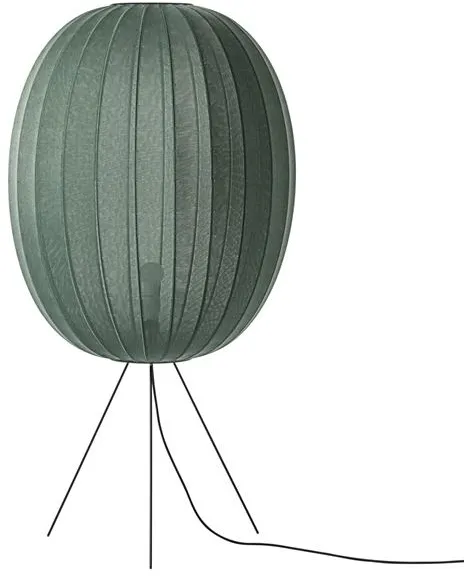 Made By Hand Knit-Wit High Oval Gulvlampe Medium Ø65 Tweed Grønn